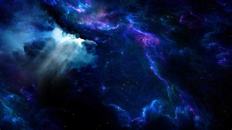 Wallpaper Space Fantasy Art Nebula Atmosphere Glow Stars Blue