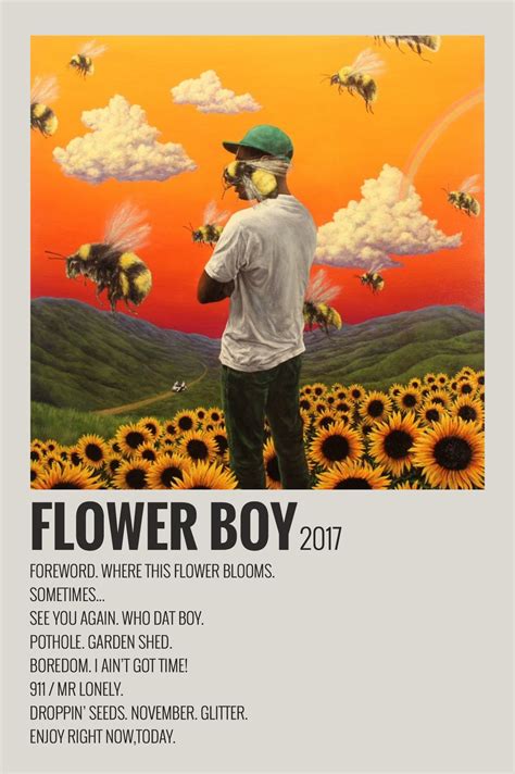 Alternative Minimalist Polaroid Music Album Poster Flower Boy By