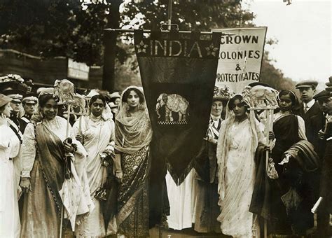 Indian Suffragettes Take Part In A Huge March Through London Demanding Votes For Women To Mark