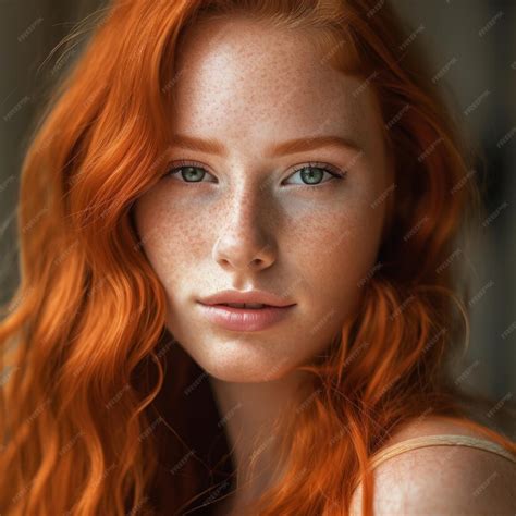 Premium Ai Image A Woman With Red Hair And Freckles Has Freckles On