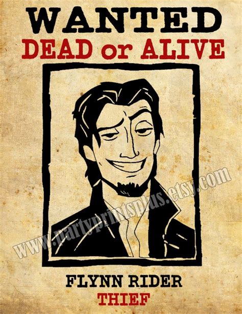 Flynn Rider Wanted Poster Decoration Forpartyprintsplus 100 Free