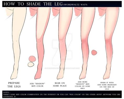 How To Shading The Legs By Swordwaltzworks On Deviantart Anime