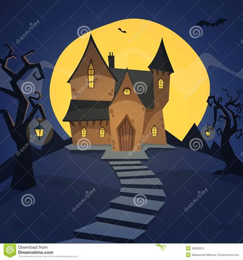 Witch In House With Cellar Attic Vector 136621067