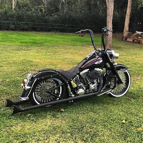 I hope you enjoy these visuals. Love the blacked out fishtails. | Harley softail ...