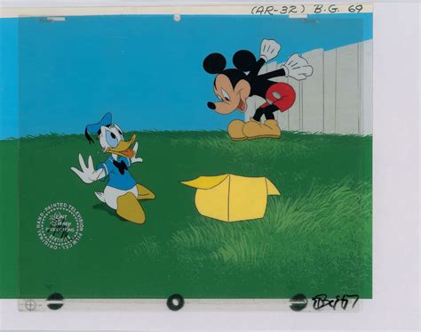 Mickey Mouse And Donald Duck Production Cels From A Disney Channel Intro