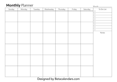 Monthly Planner Printable Free