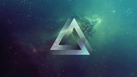 Triangle Logo On Galaxy Background Hd Wallpaper