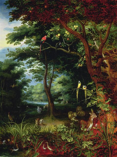 Paradise Scene With Adam And Eve Painting By Jan The Younger Brueghel