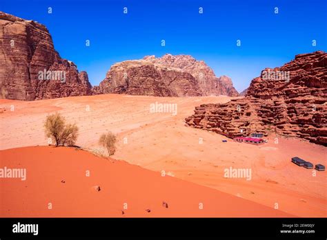 Wadi Rum Jordan Famous Red Sand Dunes In Wadi Rum Desert Known As