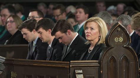 Christine elliott speaking to a supporter by alex guibord. (Frank Gunn, The Canadian Press) Christine Elliott and her sons — Quinn, John and Galen.