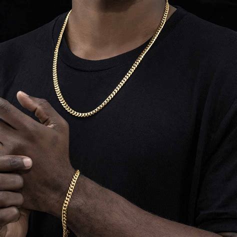 6mm Cuban Link Chain Set In Gold Helloice Jewelry
