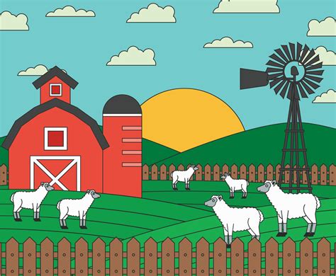 Ranch Vector Illustration Vector Art And Graphics