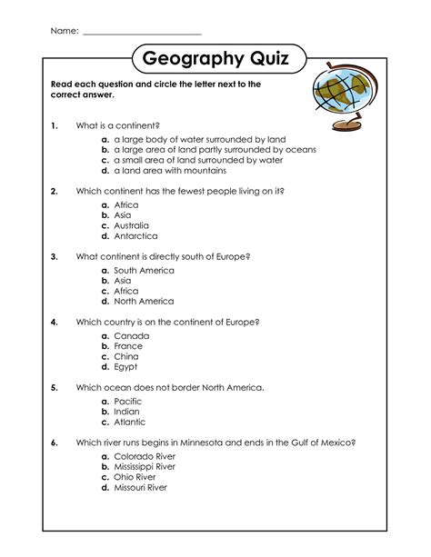 3rd Grade Year 3 Geography Worksheets Kidsworksheetfun