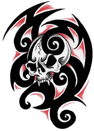 Tribal Skull Tribal Skull Geometric Tattoo Design Silhouette Art