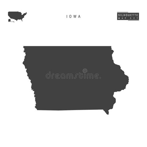 Iowa Us State Vector Map Isolated On White Background High Detailed