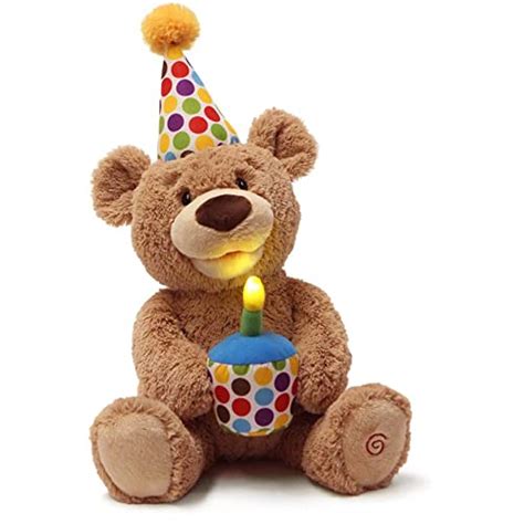 Gund Happy Birthday Teddy Bear Bear Animated Plush Toy Glow In The