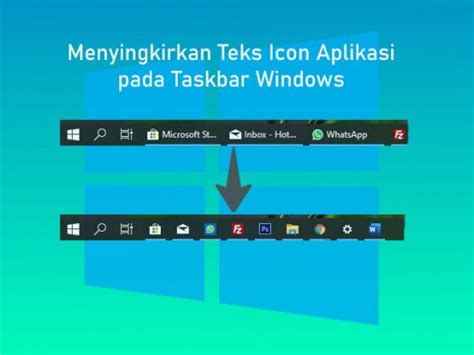 Cara Menghilangkan Teks Icon Taskbar Di Windows 10 8 7 Hot Sex Picture