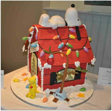 Snoopy Gingerbread House Gingerbread House Decorations Christmas