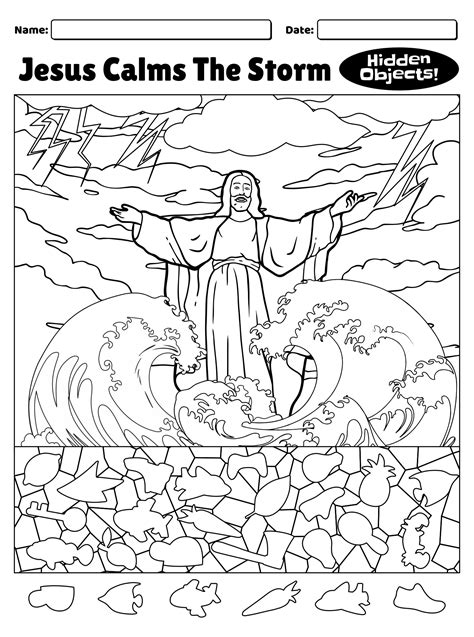 Jesus Calms The Sea Coloring Sheet