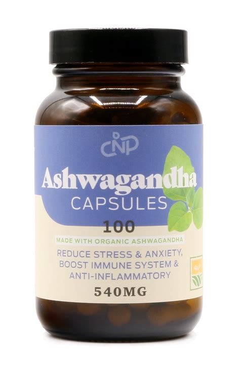Organic Ashwagandha Capsules - 100 Capsules 540mg Pure ...