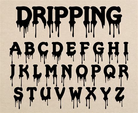 Dripping Font Svg Dripping Letters Svg Dripping Alphabet Off