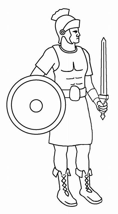 Roman Soldier Coloring Ancient Rome Soldiers Pages