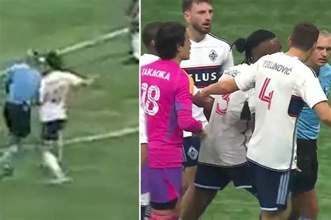 Mls Stars Left Furious And Man Handle Referee After He Blocked Player Leading To Goal Mirror