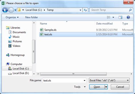 Vba Open File Dialogbox Excel Macros Example Code