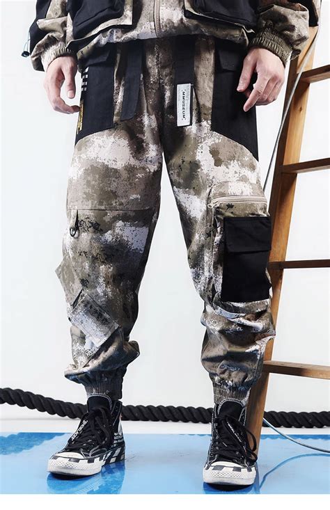 Hip Hop Camouflage Cargo Pants Streetwear Men Harajuku Baggy A33881