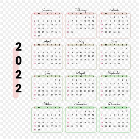 Calendário 2022 Com Borda De Gradiente Rosa Rosa Png Calendário