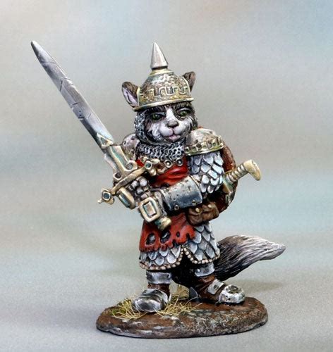 Dark Sword Miniatures Dsm8139 Catfolk Warrior With Two Handed Sword