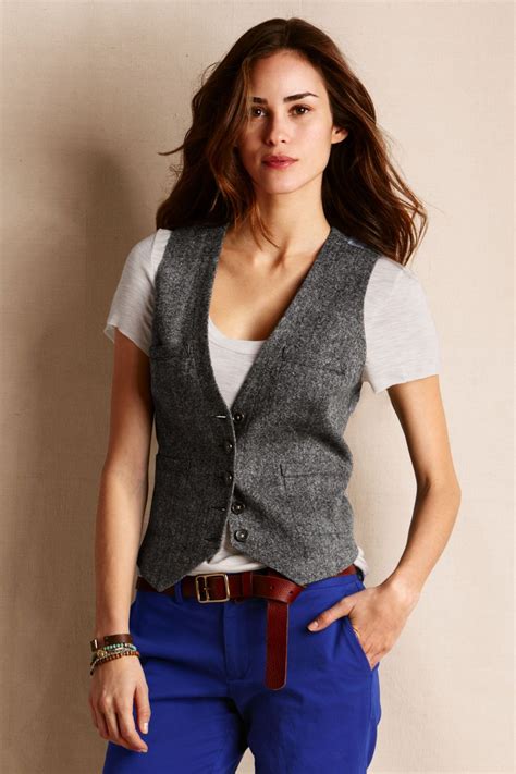 Womens Wool Donegal Vest From Lands End Canvas Vest Outfits For