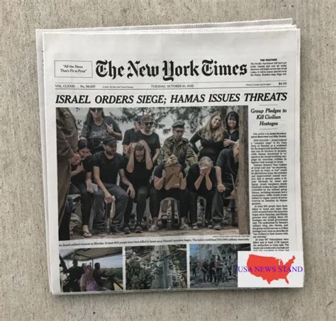 New York Times Tuesday October 10 2023 Israel Orders Siege Hamas