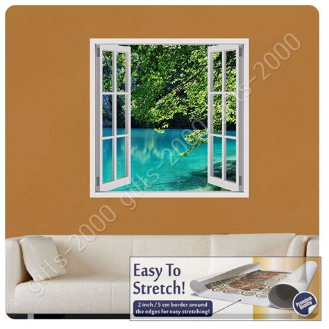 Lake In A Park In Croatia Square By Fake 3d Window Canvas Rolled
