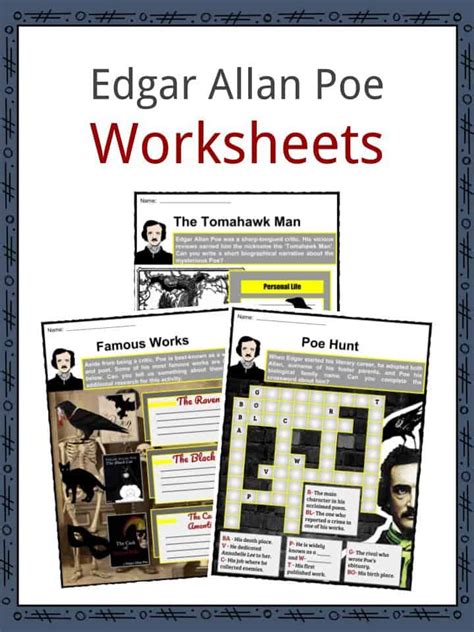 Edgar Allan Poe Biography Worksheet Printable Calendar Blank