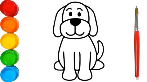 How To Draw A Dog For Kids Drawing For Kids Cloluring For Children