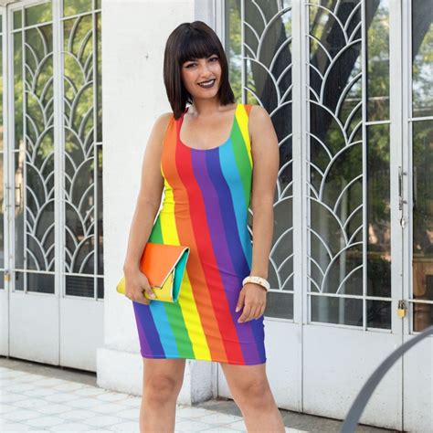 Rainbow Pride Dress Rainbow Dress Bodycon Dress Rainbow Etsy