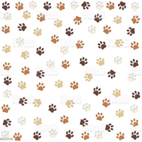 Brown Dog Paw Print Pattern Background Stock Illustration Download Image Now Istock