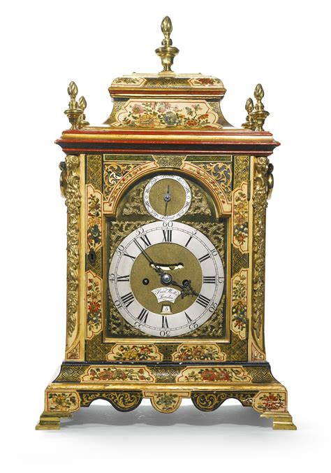 A George Ii Cream Japanned Quarter Repeating Table Clock Francis Wells