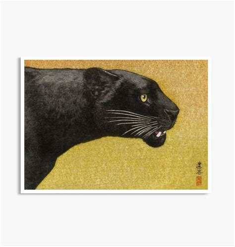 Black Panther Poster Black Panther Print Panther With Yellow Etsy