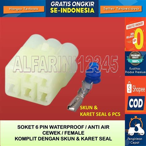 Jual Soket Konektor Dlc Kawasaki Pin Female Soket Pin Waterproof Anti Air Soket Dlc