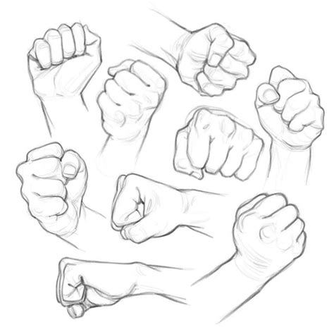 fist drawing reference and sketches for artists
