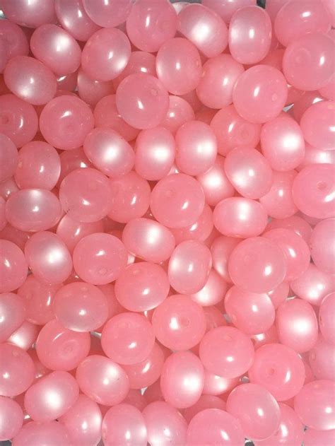 25 Vintage Lucite 11x8mm Light Pink Rondelle Moonglow