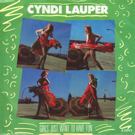 Cyndi Lauper Girls Just Want To Have Fun 1983 Blue Injection Labels