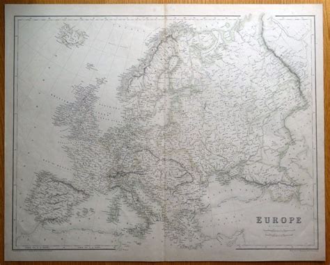 Europe Fullarton Original Antique Map C1860