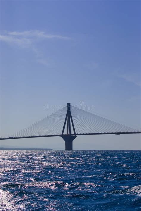 The Rio Antirio Bridge Or Charilaos Trikoupis Greece Stock Photo