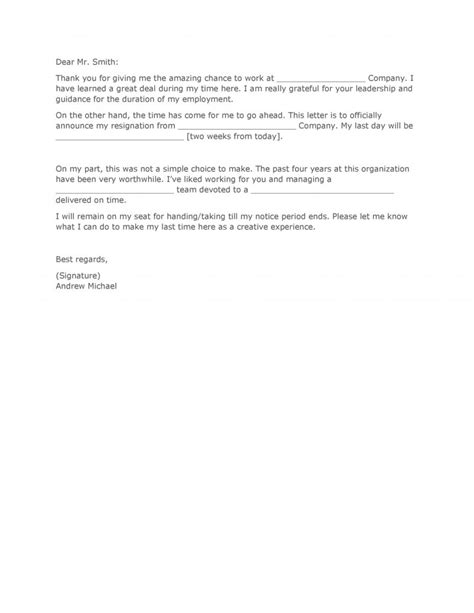 42 Amazing Two Weeks Notice Letter Template Redlinesp