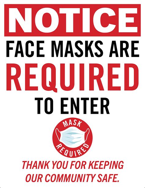 Please Wear Face Mask Poster Safety Sign For Business Workplace