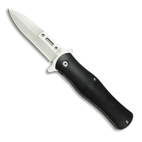 Spear Point Pocket Knife Simple Black Folding Blade Spring Assisted