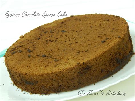 Eggless Chocolate Sponge Cake Recipe Zeels Kitchen
